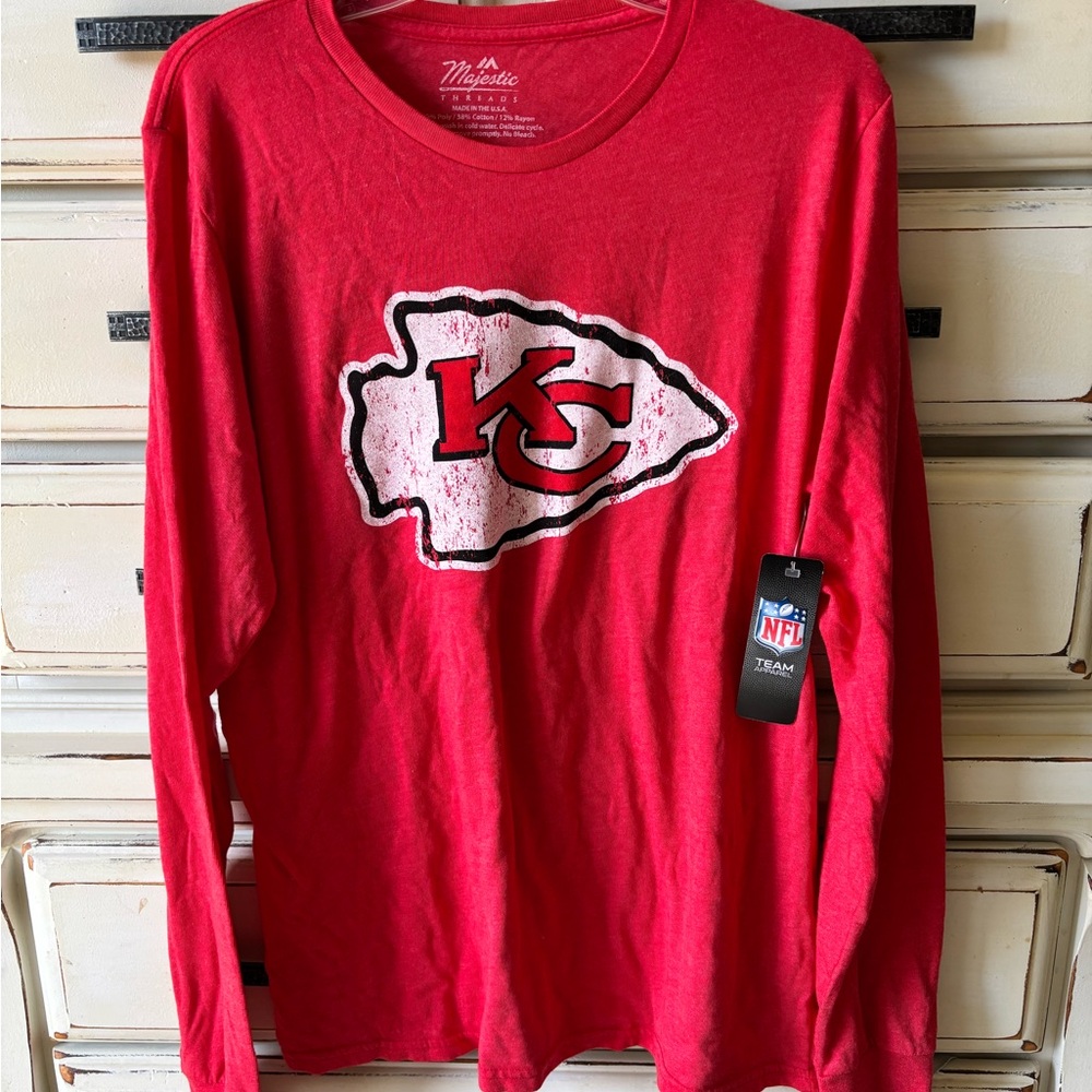 NFL KC Chiefs Majestic Red Long Sleeve Shirt